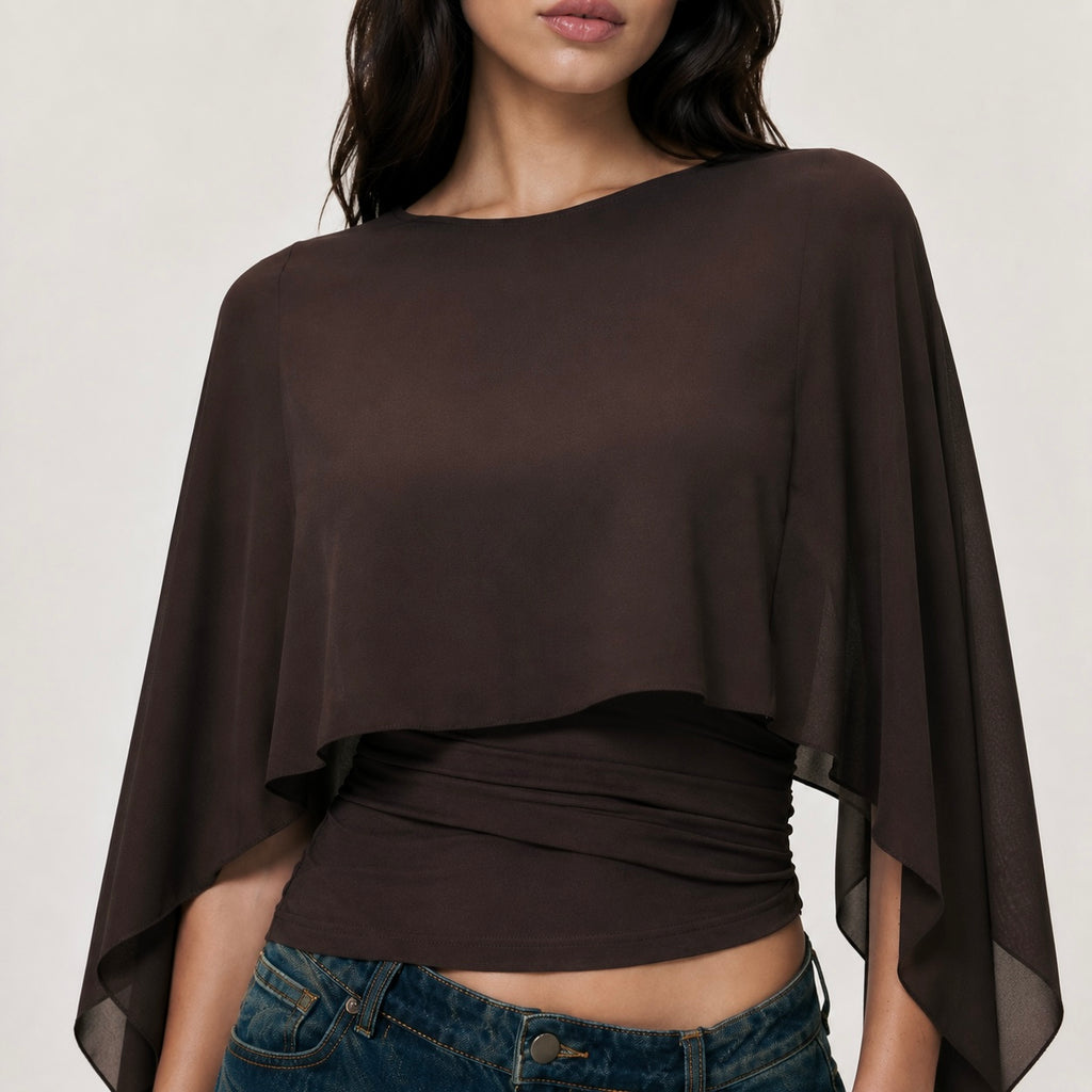 Women’s Talia Layered Chiffon Batwing Top