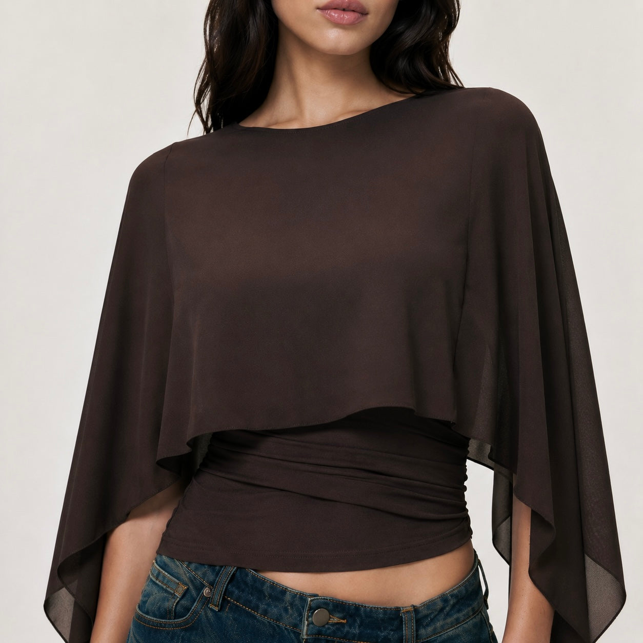 Women’s Talia Layered Chiffon Batwing Top