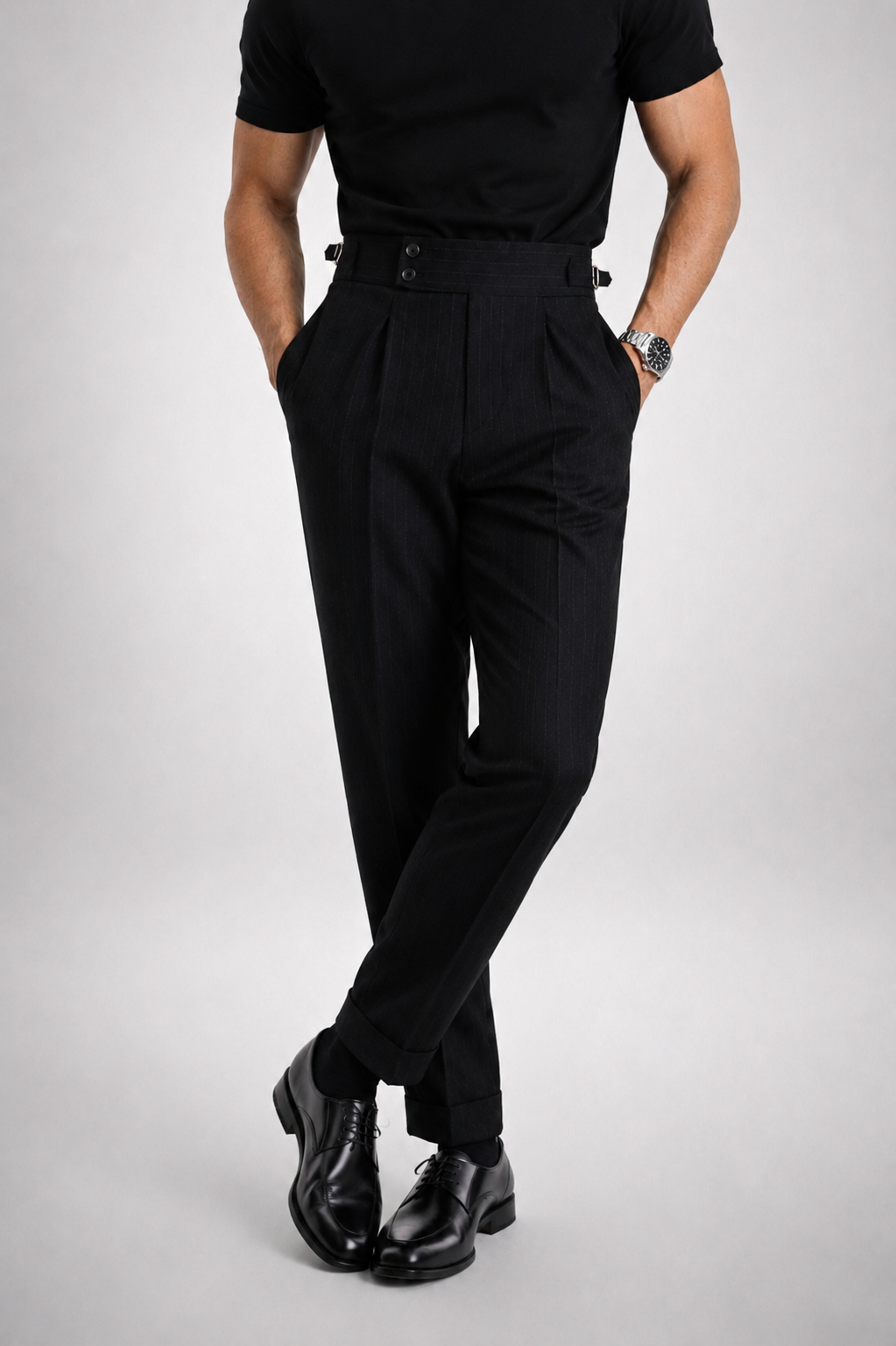 Men's Harlan High-Rise Pleated Tailored Trousers - Smart-Casual/Office Wear