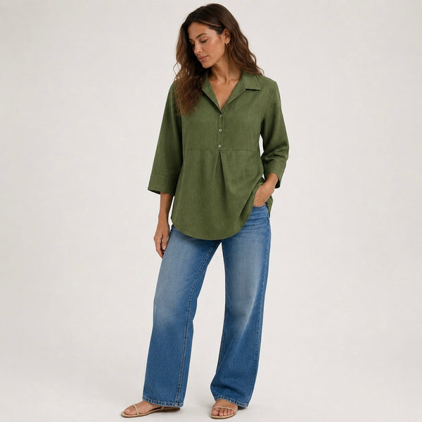 Women's Valarie Peplum Button Flow Blouse