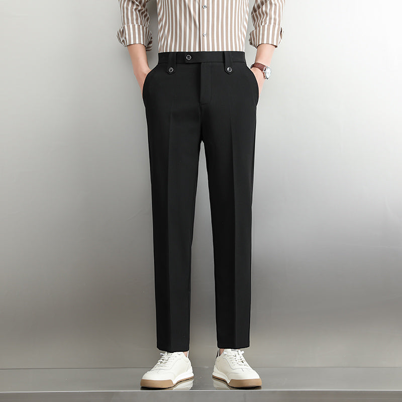 Simple Suit Pants Men's Loose Straight Business Trousers