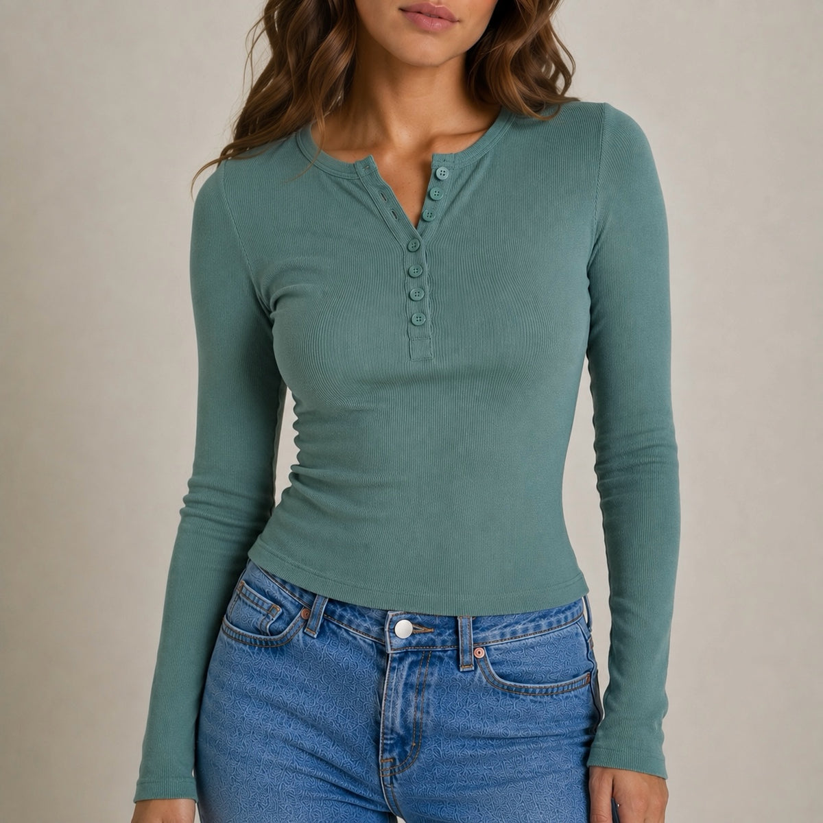 Women's Nira cotton Half Button Top