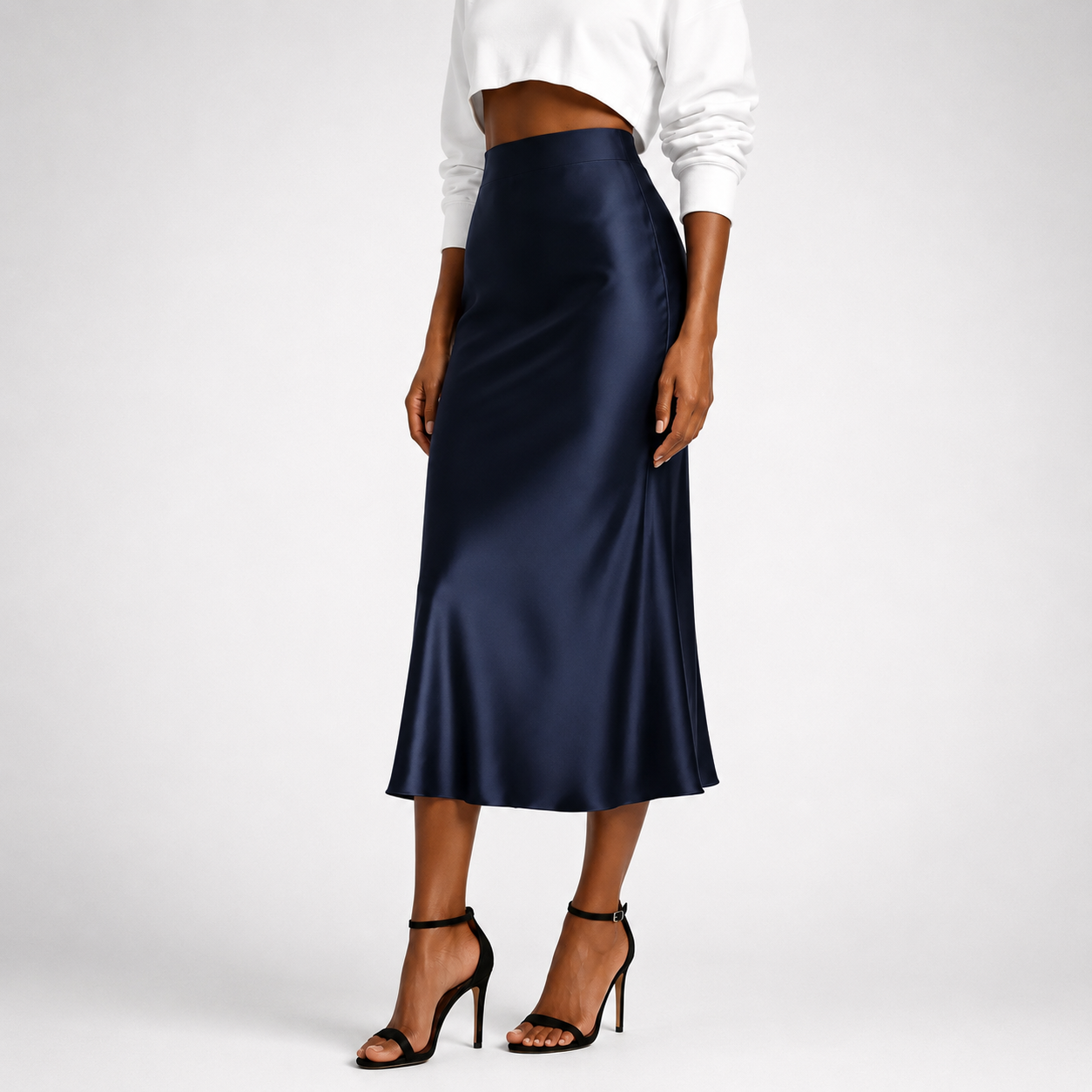 Women's Valeria Satin Midi Skirt
