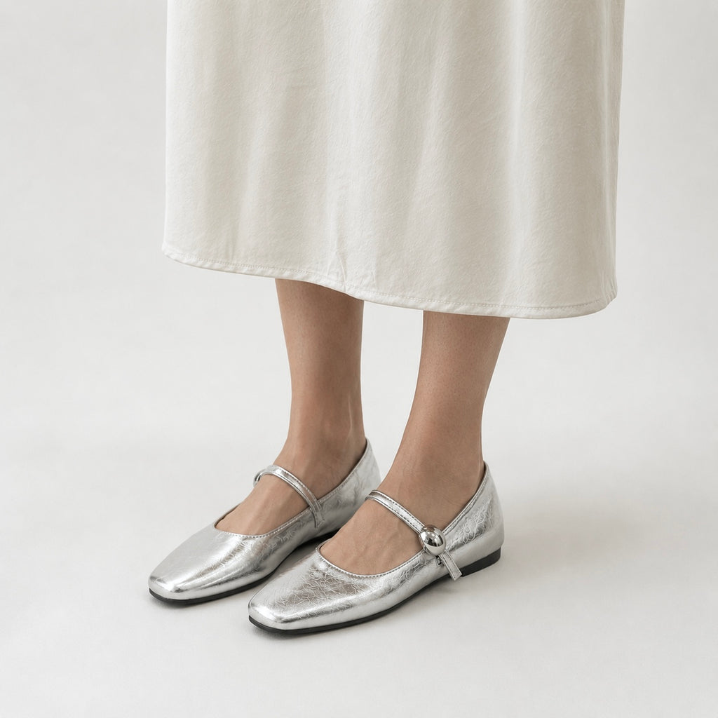 Women’s Mabel Leather Strap Mary Jane Flats