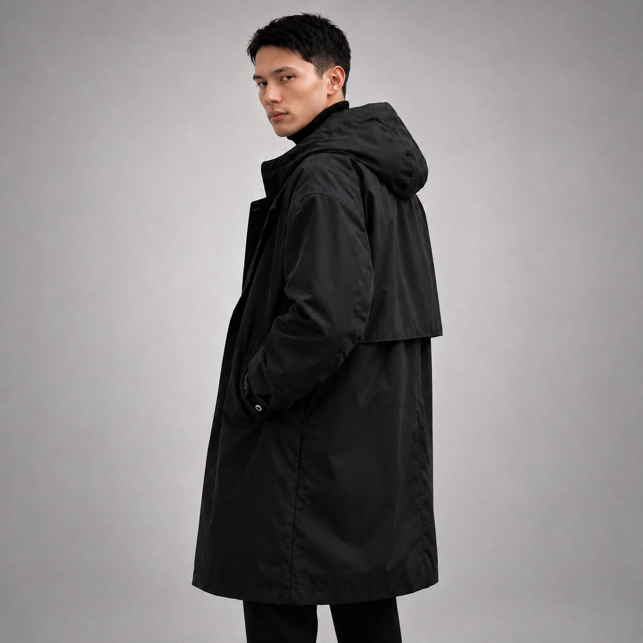 Men's Atlas Dual-Layer Trench Hooded Coat