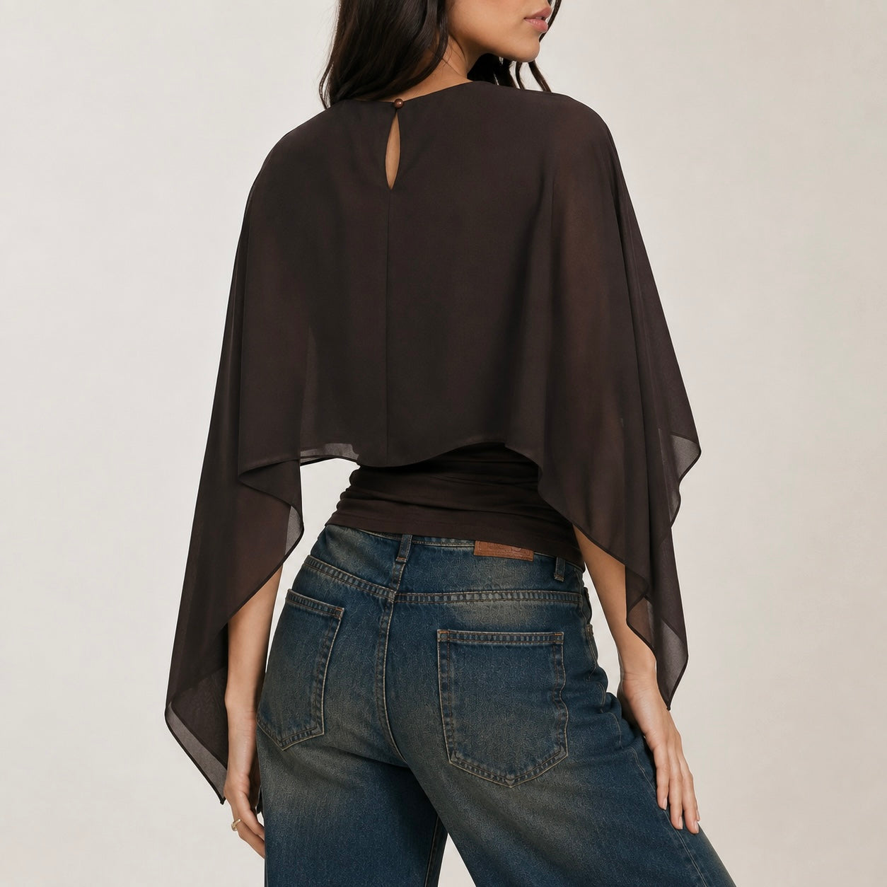 Women’s Talia Layered Chiffon Batwing Top