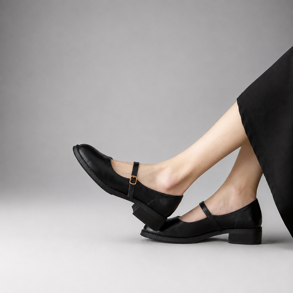 Women's Audrey Mary Jane Low Block Heel Shoes