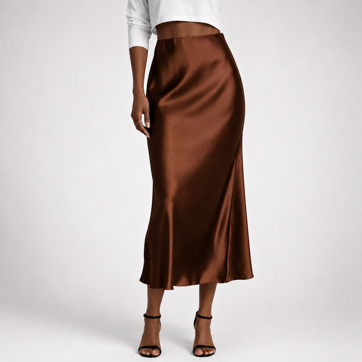 Women's Valeria Satin Midi Skirt