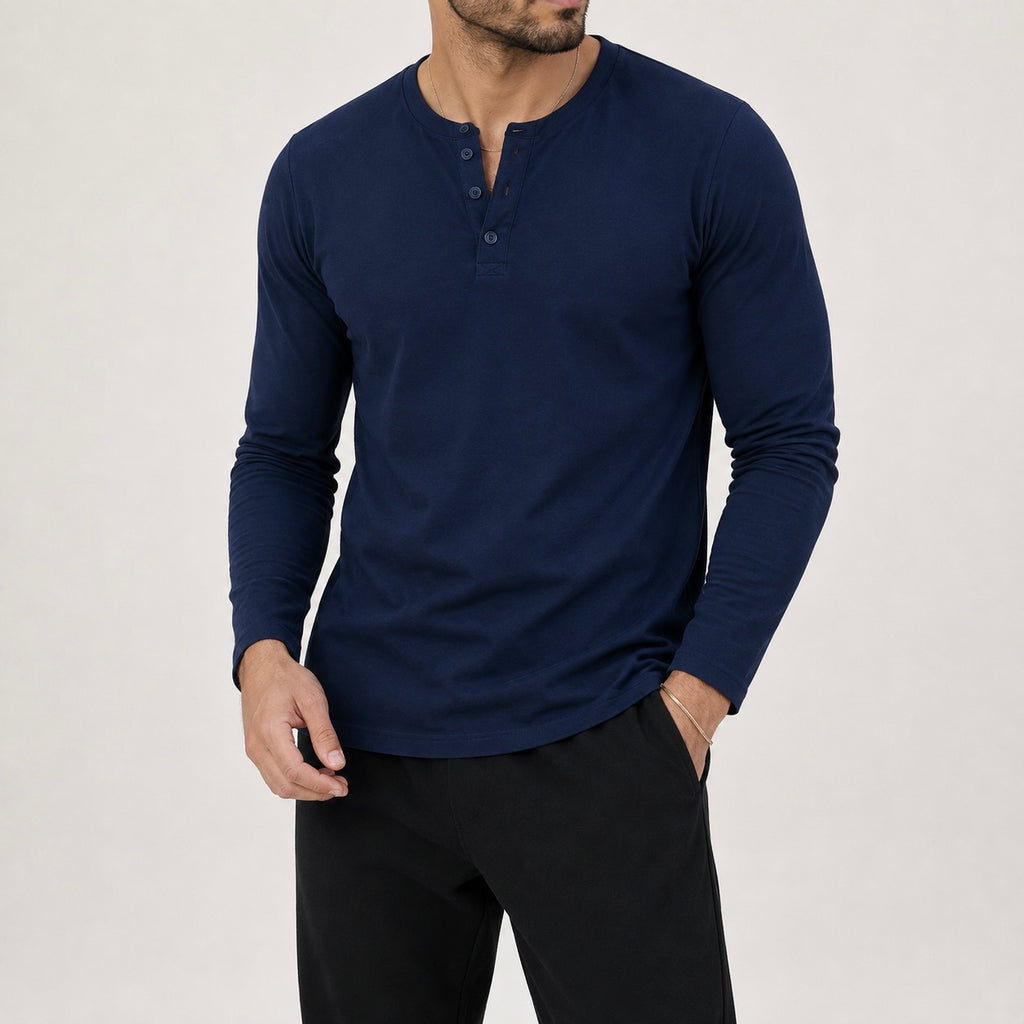 Men's Kaelen Button Henley Top