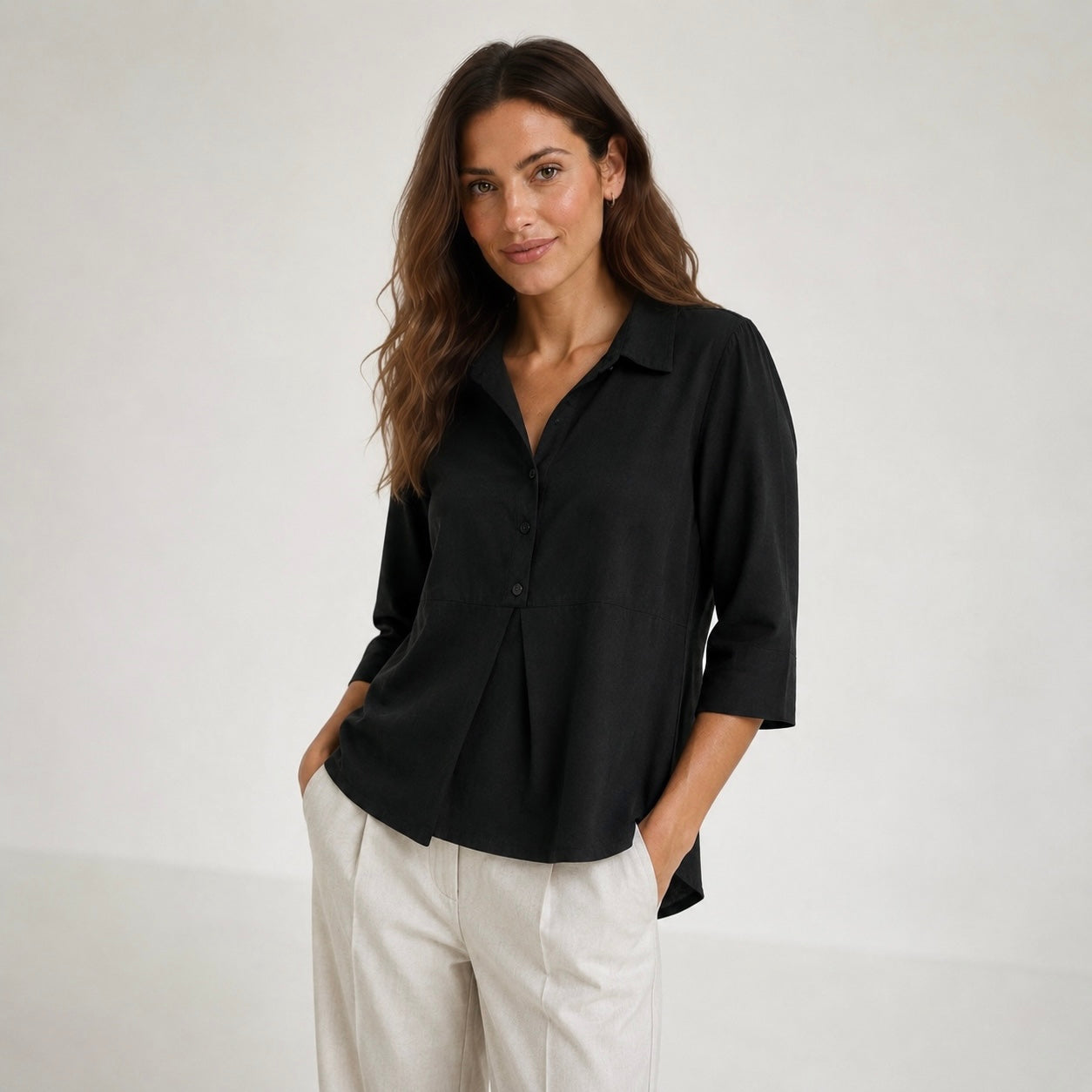 Women's Valarie Peplum Button Flow Blouse
