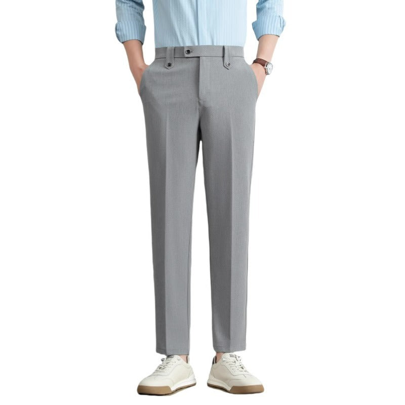 Simple Suit Pants Men's Loose Straight Business Trousers