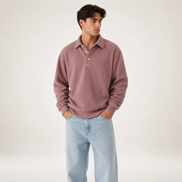 Men's Mercer Corduroy Long Sleeve Polo Shirt