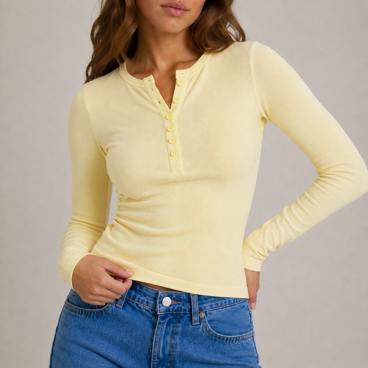 Women's Nira cotton Half Button Top