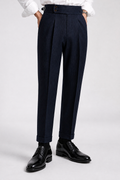Men's Harlan High-Rise Pleated Tailored Trousers - Smart-Casual/Office Wear