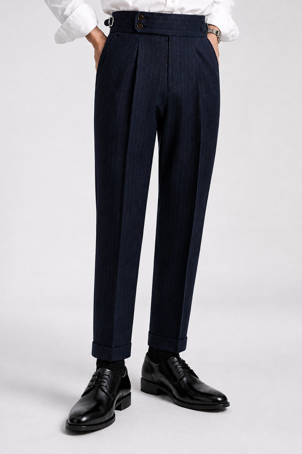 Men's Harlan High-Rise Pleated Tailored Trousers - Smart-Casual/Office Wear