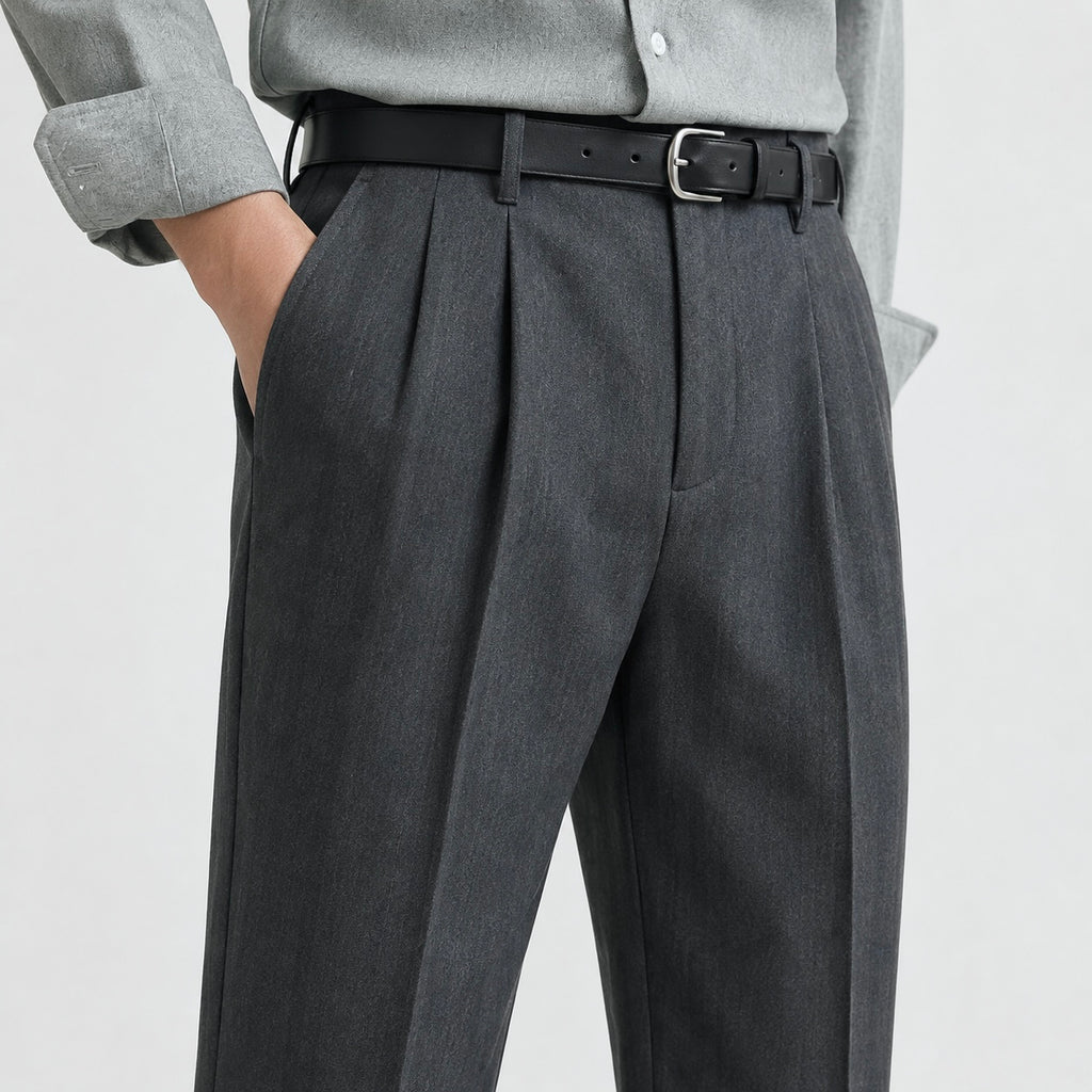 Men’s Romano Pleated Straight Leg Smart Trousers