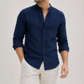 Men's Riven Half-Collar Cotton Shirt