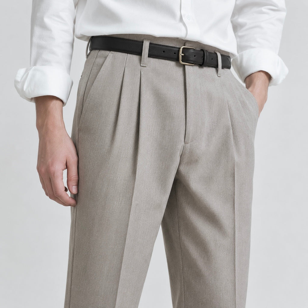 Men’s Romano Pleated Straight Leg Smart Trousers