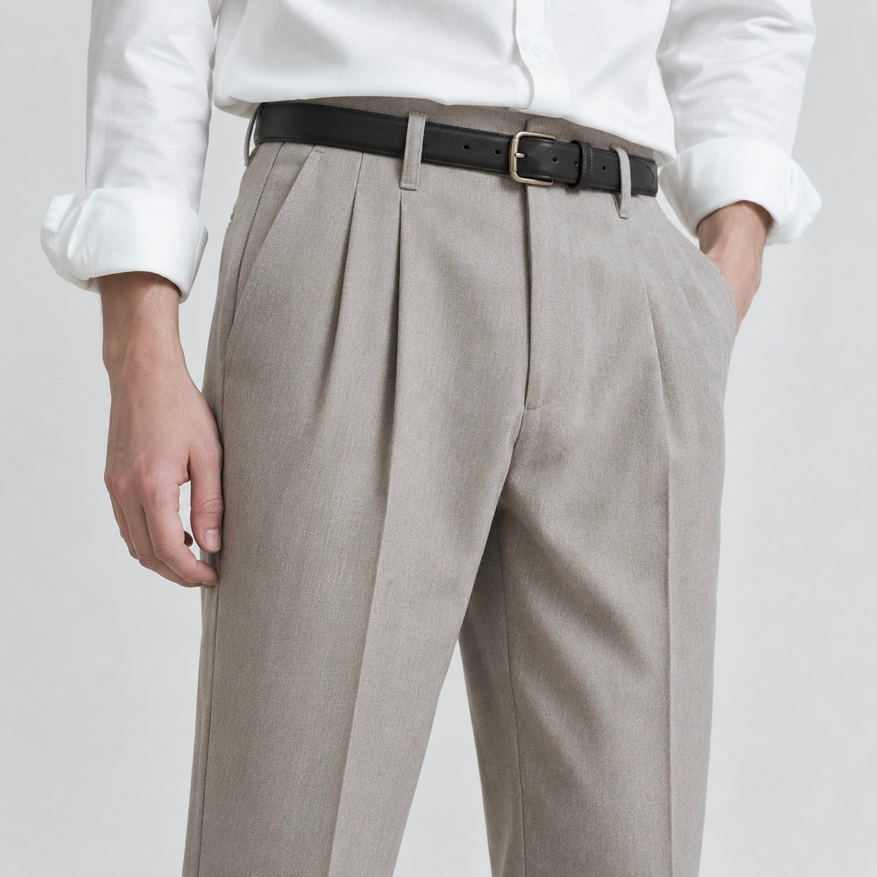 Men’s Romano Pleated Straight Leg Smart Trousers