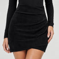 Women’s Adeline Suede Ruched Mini Skirt