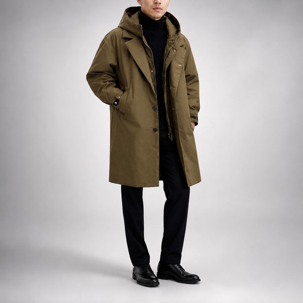 Men's Atlas Dual-Layer Trench Hooded Coat