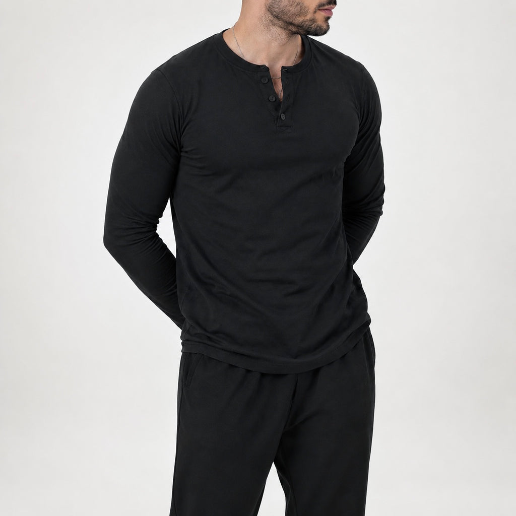 Men's Kaelen Button Henley Top