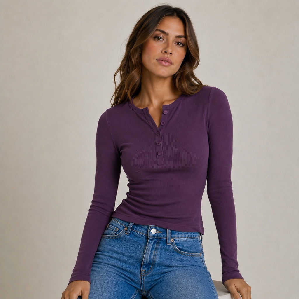 Women's Nira cotton Half Button Top