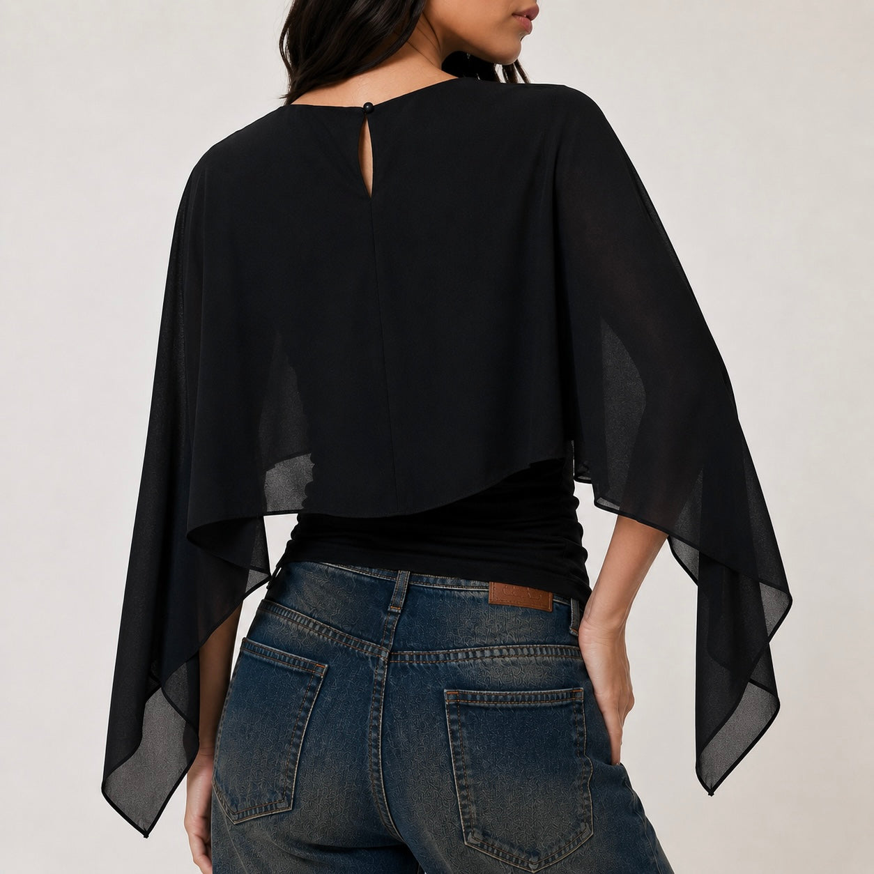Women’s Talia Layered Chiffon Batwing Top