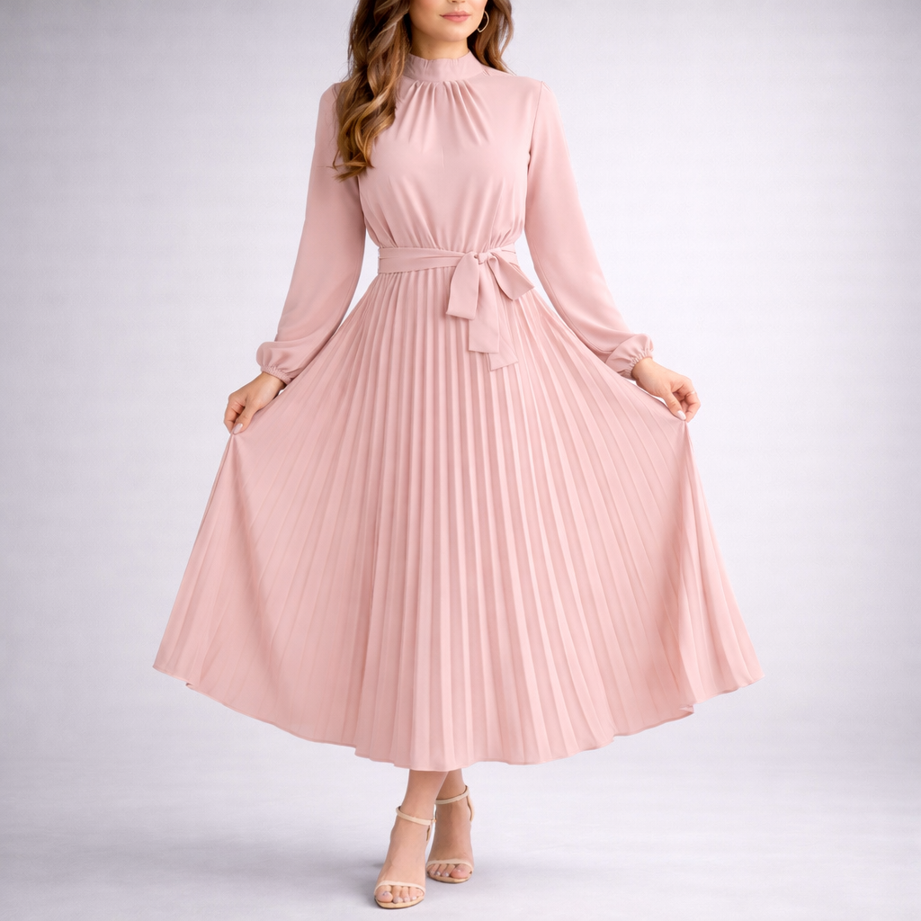 Elara Pleated Maxi Dress