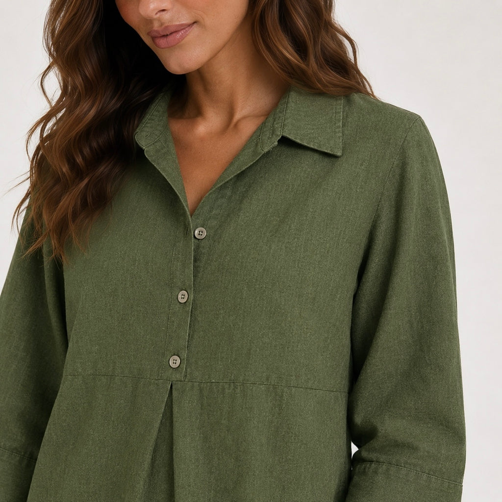 Women's Valarie Peplum Button Flow Blouse