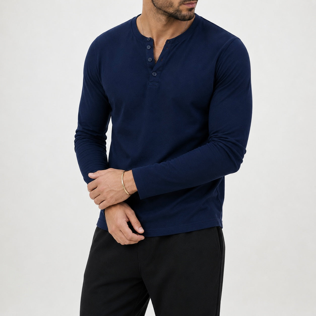 Men's Kaelen Button Henley Top