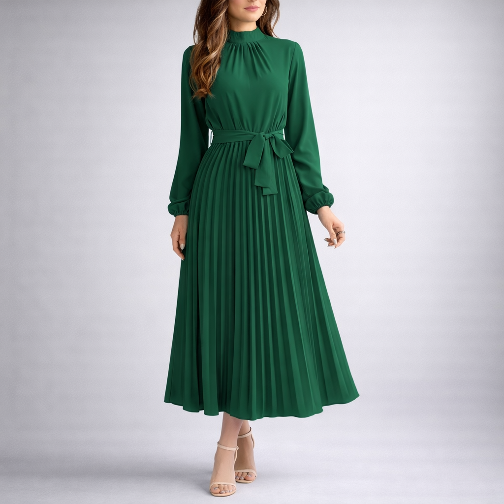 Elara Pleated Maxi Dress