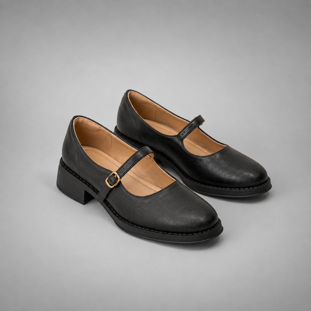 Women's Audrey Mary Jane Low Block Heel Shoes