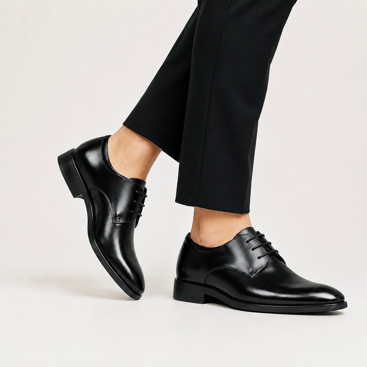 Men's Black Leather Classic Oxfords Shoes