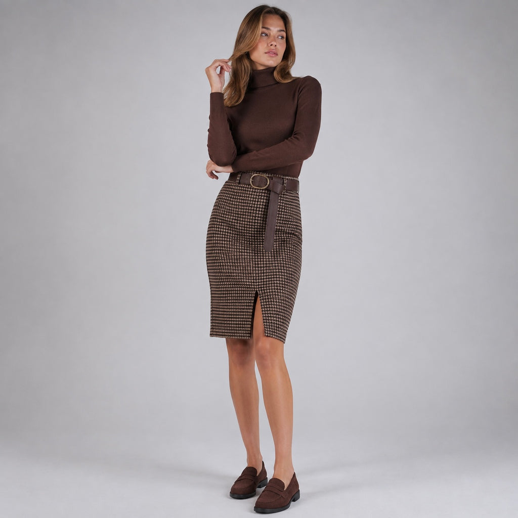 Women’s Amelie Houndstooth/Checkered Pencil Skirt