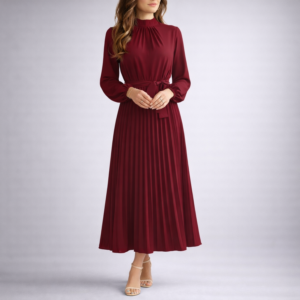 Elara Pleated Maxi Dress