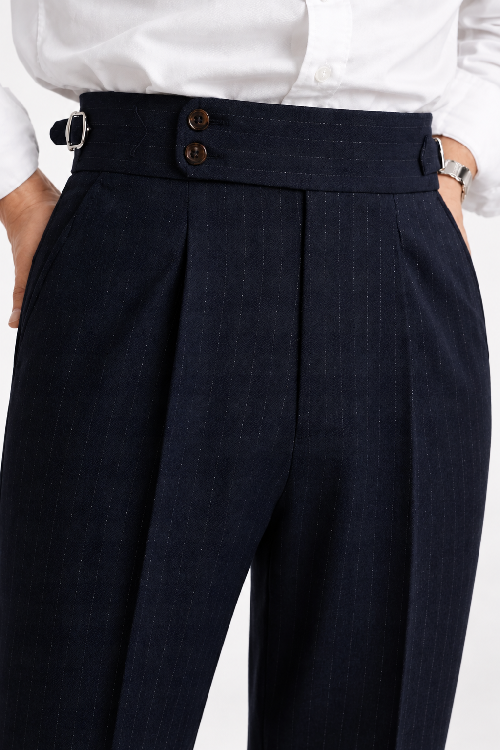 Men's Harlan High-Rise Pleated Tailored Trousers - Smart-Casual/Office Wear