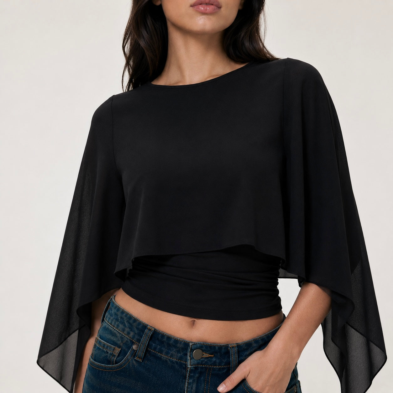 Women’s Talia Layered Chiffon Batwing Top
