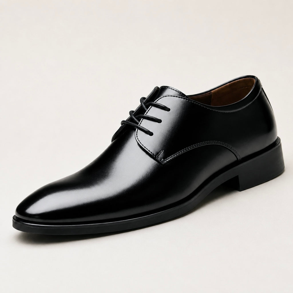Men's Black Leather Classic Oxfords Shoes
