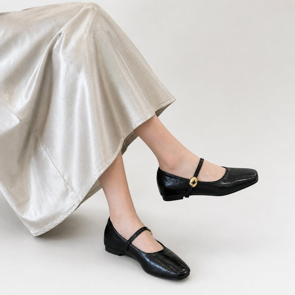 Women’s Mabel Leather Strap Mary Jane Flats