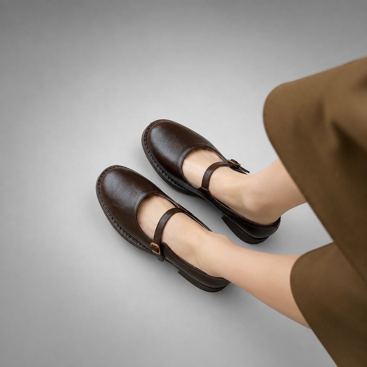 Women's Audrey Mary Jane Low Block Heel Shoes