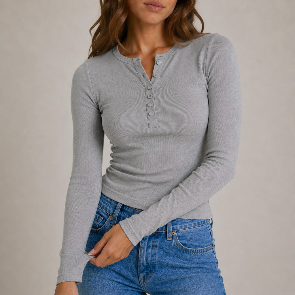 Women's Nira cotton Half Button Top