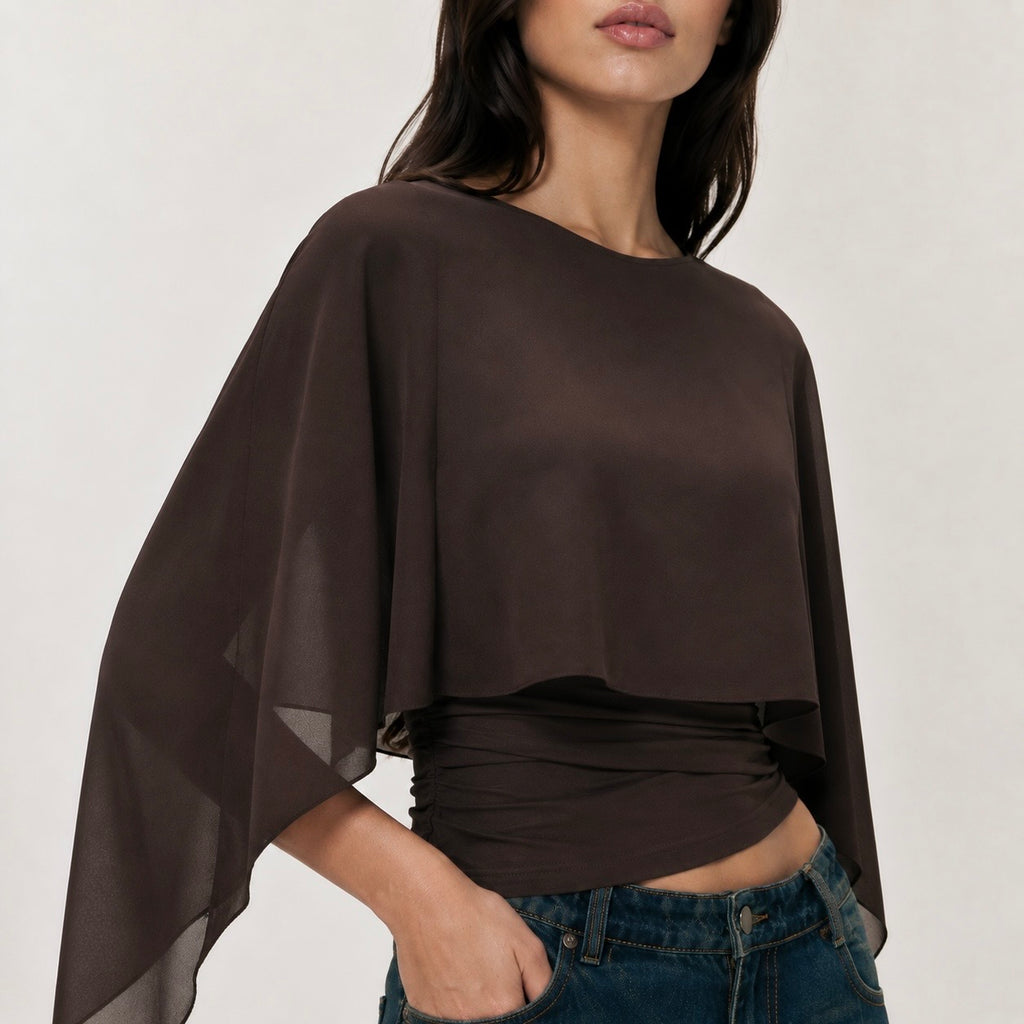 Women’s Talia Layered Chiffon Batwing Top