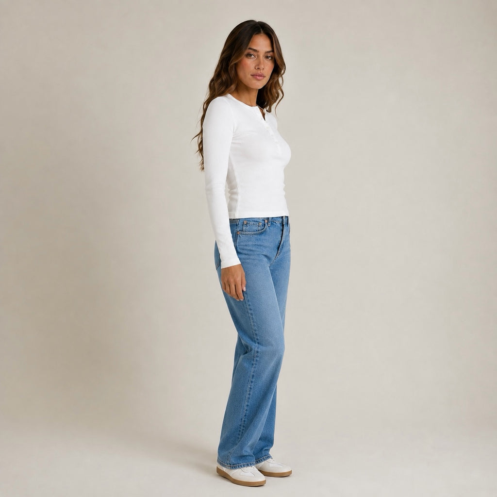 Women's Nira cotton Half Button Top