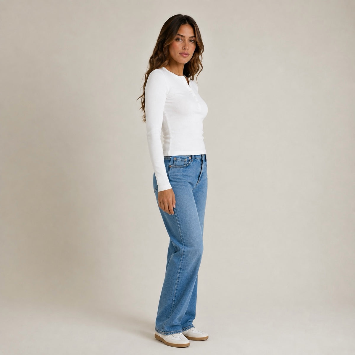 Women's Nira cotton Half Button Top