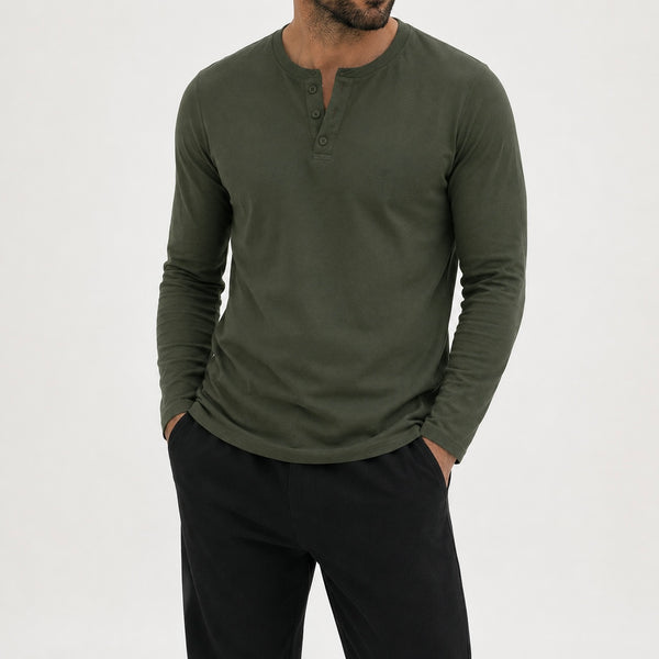 Men's Kaelen Button Henley Top