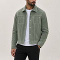 Men's Blake Button-Front Suede Jacket with Detailing
