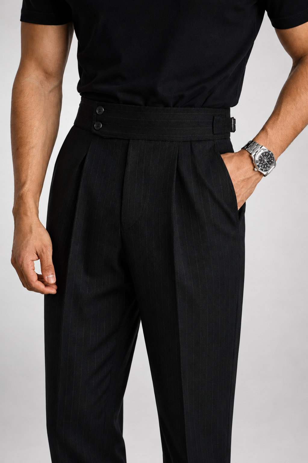 Men's Harlan High-Rise Pleated Tailored Trousers - Smart-Casual/Office Wear