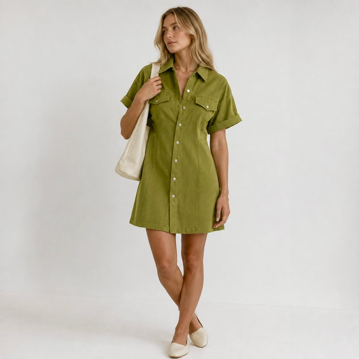 Women's Aria Utility Denim Shirt Casual Dress