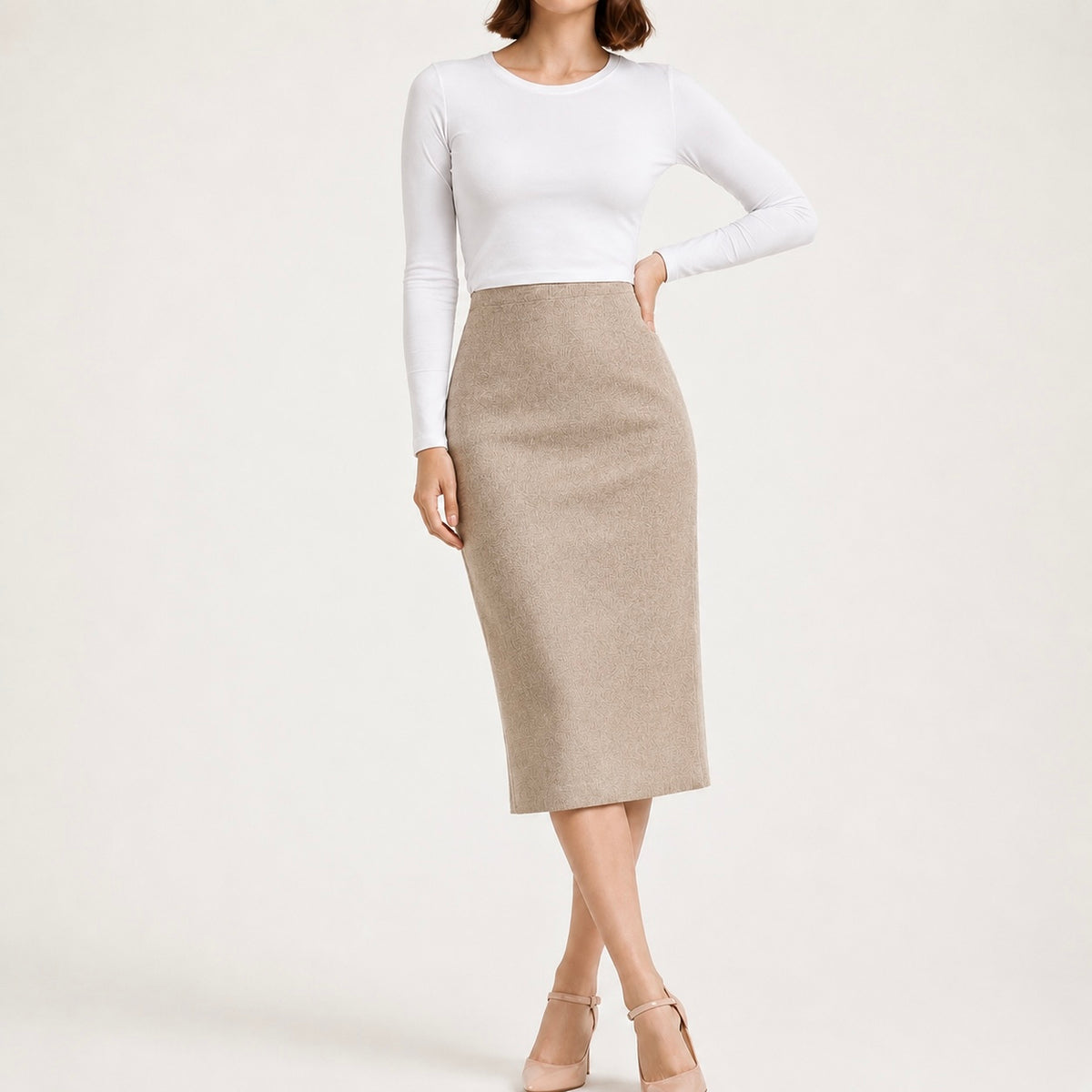 Women's Elin Cotton/Wool Blend Midi Skirt
